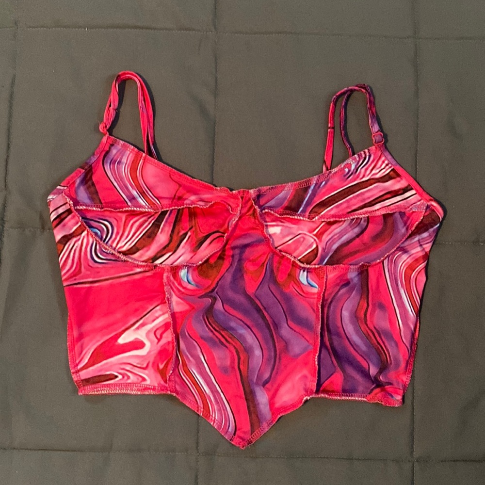 shein, pink marble, reverse stitch tank